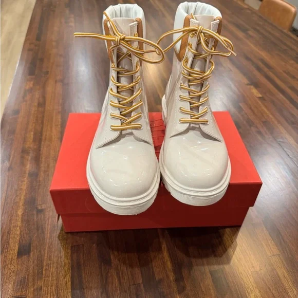 See By Chloe White and Tan Winter Boots - Picture 5 of 6